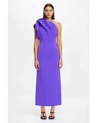 Acler - Asymmetrical Neckline Midi Dress For - Lyst