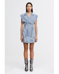 Acler - Durford Mini Dress For Cotton, Front Button Closure, Functional Waist Belt, Front Pockets - Lyst