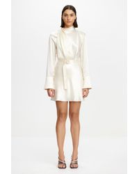 Acler - Mini Dress, Long Sleeves, D-Ring Waist Tie, Viscose Elastane - Lyst