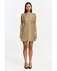 Acler - Cindill Mini Dress For Woven Linen Blend, Hardware, Centreback Invisible Zip - Lyst