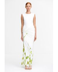 Acler - Wigmore Midi Dress For Soft Jersey, Draped Skirt, Placement Print - Lyst