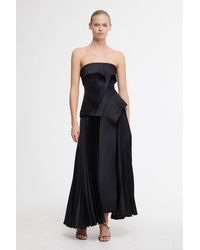 Acler - Strapless Midi Dress, Polyester Cotton Blend - Lyst