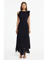 Acler Rhodes Midi Dress, 100% Polyester in Red | Lyst