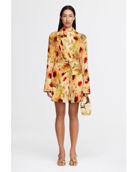 Acler - Mini Dress, Long Sleeves, D-Ring Waist Tie, Viscose Elastane - Lyst