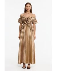 Acler - Hillsome Maxi Dress For Polyester, Adjustable Shoulder Straps, Side Frill Detailing - Lyst
