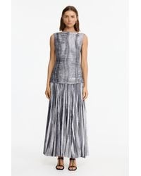 Acler - Metallic Maxi Dress, Pintuck Detail, Fully Lined, Invisible Zipper For - Lyst