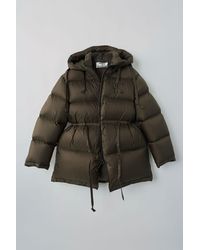Acne Studios Fn-wn-outw000017 Forest Green Hooded Down Jacket