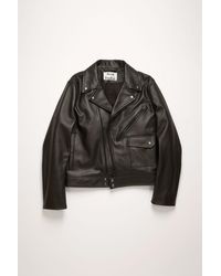 Acne Studios FN-MN-LEAT000064 Bikerjacke aus Leder - Schwarz