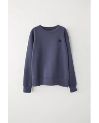 Acne Studios Fairview Face Denim Blue Regular Fit Sweatshirt