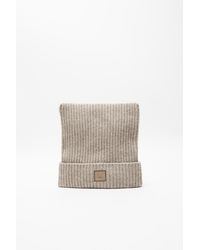 Acne Studios - Beanie Squadrato Con Logo Face - Lyst