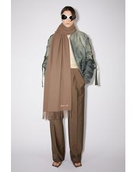 Acne Studios Canada New Oversized Fringed Wool Scarf - Brown