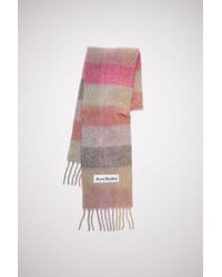 Acne Studios Mohair Checked Scarf - Pink