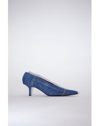 Acne Studios Pointed Denim Court Shoes - Blue