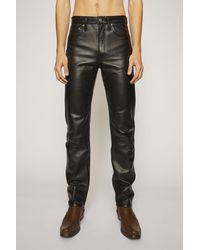 Acne Studios Leather Trousers black