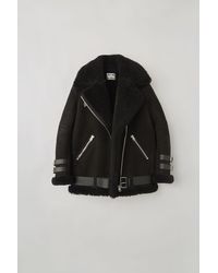 Acne Studios Velocite Suede Black / Black Shearling Jacket