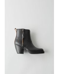 Acne Studios Fn-wn-shoe000064 Black Stacked Heel Boot