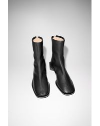 Acne Studios Branded Leather Boots black/black