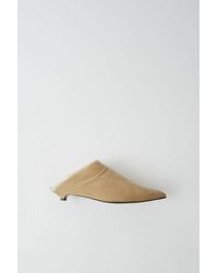 Acne Studios Point-toe Suede Mules sand Beige - Natural