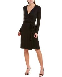 Adrianna Papell Ap1d103383 Knee Length Faux Wrap A-line Dress - Black