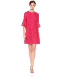 Nanette Lepore Nd8s10s99 Bell Sleeve Lace Shift Dress - Multicolour