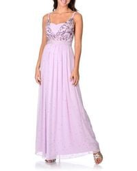 Decode 1.8 Braided Strap Bedazzled Chiffon Gown 182303 - Purple