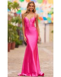 Sherri Hill Corset Bodice Prom Gown - Pink