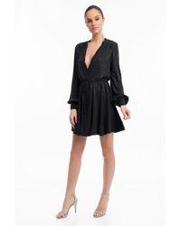 Terani Couture 1822c7055 Crystal Accented Kimono Style Dress - Black