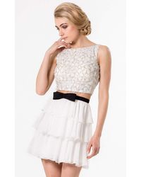 Terani Couture 1521h0059a Two Piece Chiffon A-line Dress - White