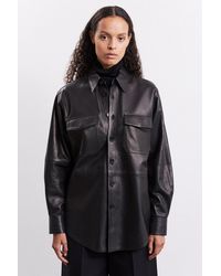 A Day's March Burke Leather Shirt - Black