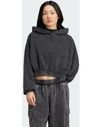 adidas - Acid-Wash Crop Hoodie - Lyst