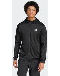adidas - Train Essentials Camo Full-Zip Hoodie - Lyst