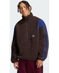 adidas - Winter Club Teddy Fleece Half Zip Sweatshirt - Lyst