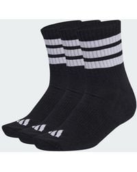 adidas - 3 Stripes Cushioned Sportswear Mid Cut Socks 3 Pair Pack - Lyst