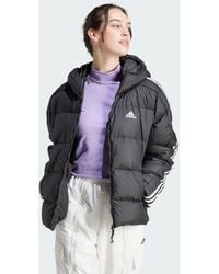 adidas - Essentials 3-Stripes Mid Down Hooded Jacket - Lyst