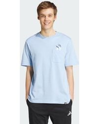 adidas - Lounge Slides Graphic Pocket Tee - Lyst
