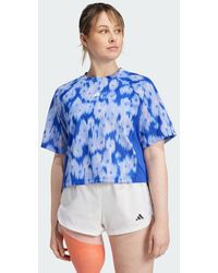 adidas - Train Essentials Allover Print Flower Tie-Dye Shirt - Lyst