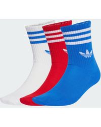 adidas - 3-Stripes Crew Socks 3 Pairs - Lyst