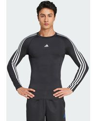adidas - Techfit Compression Training 3-Stripes Long Sleeve Long-Sleeve Top - Lyst