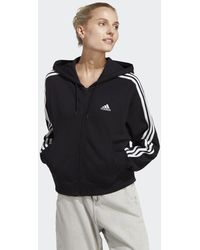 adidas - Essentials 3-stripes French Terry Bomber Full-zip Hoodie - Lyst