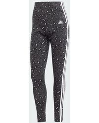 adidas - Essentials 3-Stripes Animal Print Leggings - Lyst
