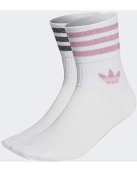 adidas - Mid-cut Glitter Crew Socks 2 Pairs - Lyst