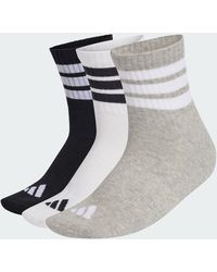 adidas - 3 Stripes Cushioned Sportswear Mid Cut Socks 3 Pair Pack - Lyst