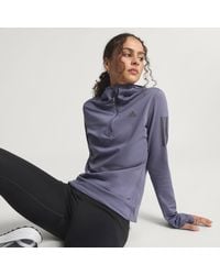 adidas - Own The Run Winterized Hooded Half-Zip - Lyst