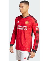 adidas - Maglia Home Authentic 23/24 Long Sleeve Manchester United FC - Lyst