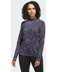 adidas - Ultimate365 Printed Quarter-Zip Mock Neck Top - Lyst