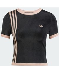 adidas - Knitted 3-Stripes Short Tee - Lyst
