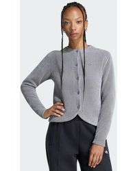 adidas - Prem Ess Chenille Button Up Cardigan - Lyst
