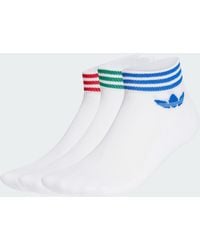 adidas - Island Club Trefoil Ankle Socks 3 Pairs - Lyst