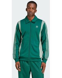 adidas - Chaqueta De Chándal Verde Universitario Y Verde Plateado Con Detalle De Panel Adicolor De - Lyst