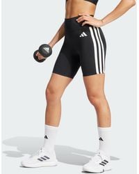 adidas - Optime Essentials 3-Stripes Short Leggings - Lyst